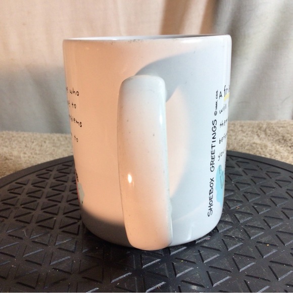 Shoebox Greetings A FRIEND IS SOMEONE WHO… White W/Blk Ceramic Coffee/Tea Mug - Picture 8 of 11